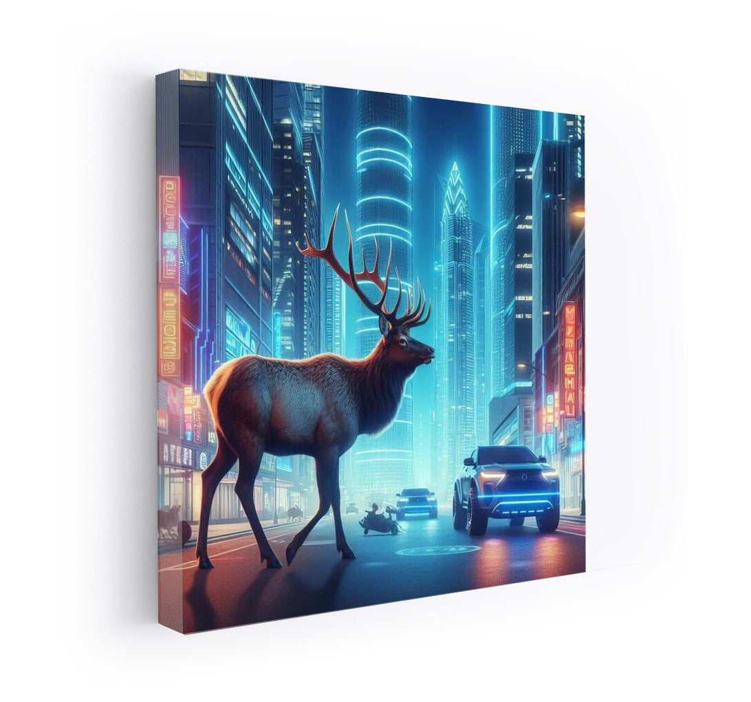 Neon Moose in the City of the Future: Futuristic Landscape