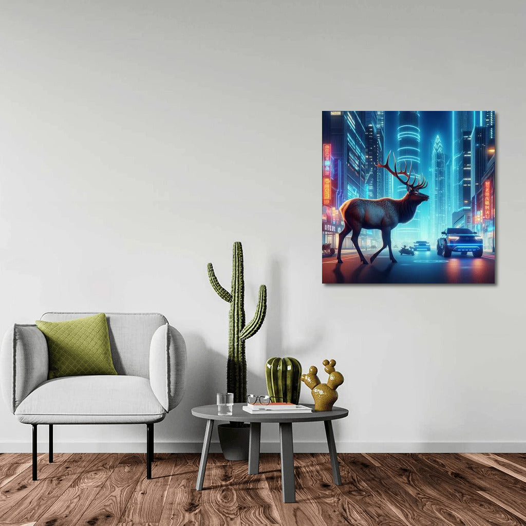 Neon Moose in the City of the Future: Futuristic Landscape