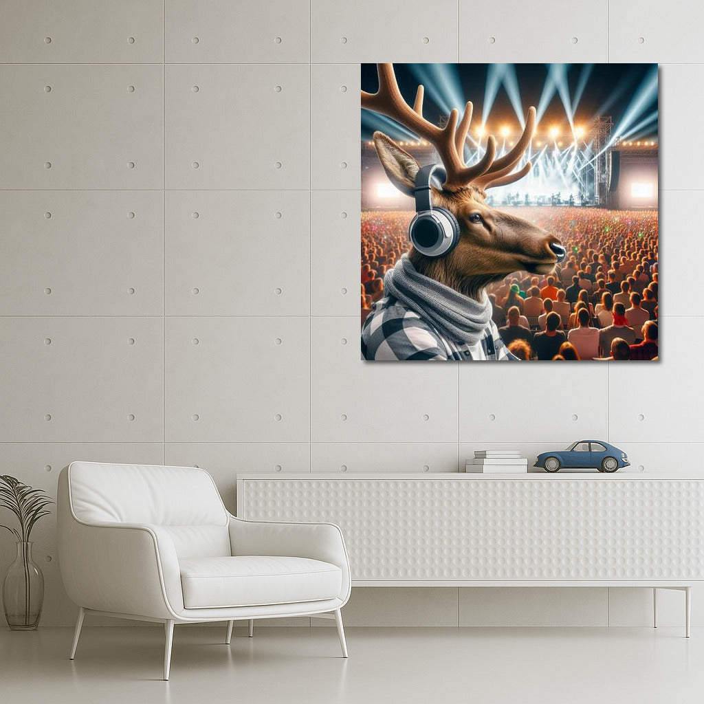 Musical Deer at Elk Music Festival: Wall Decoration for Music Lovers