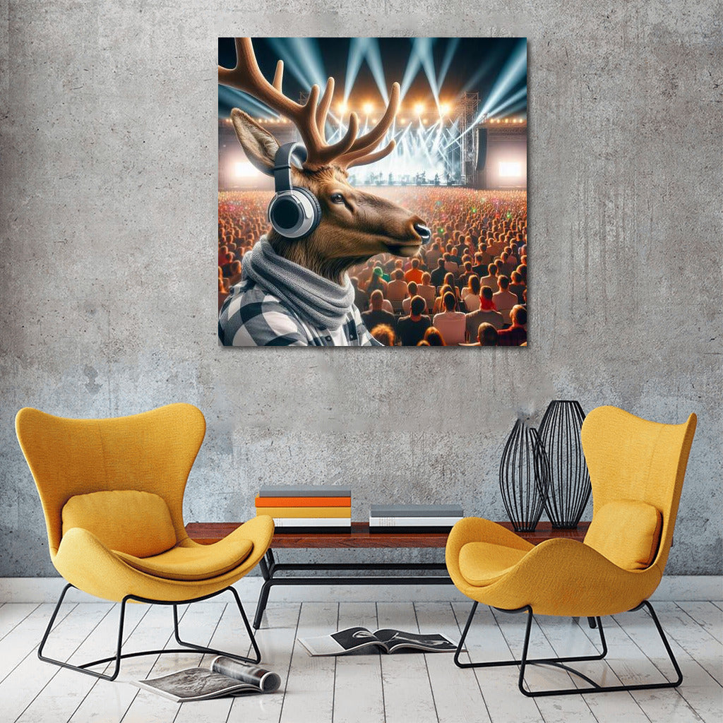 Musical Deer at Elk Music Festival: Wall Decoration for Music Lovers