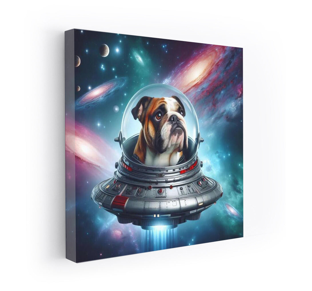 English Bulldog's Space Journey: Exploring Faraway Galaxies