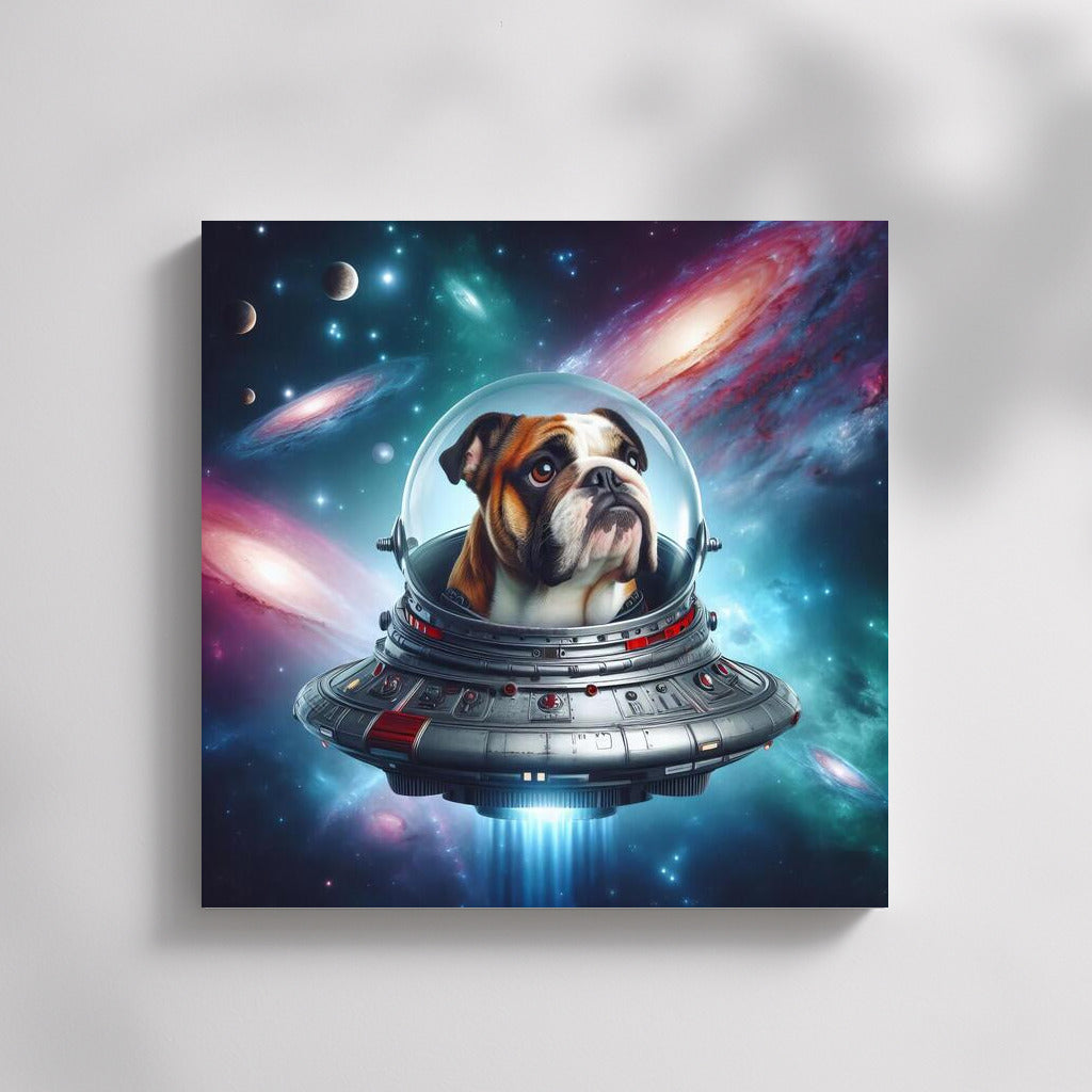 English Bulldog's Space Journey: Exploring Faraway Galaxies