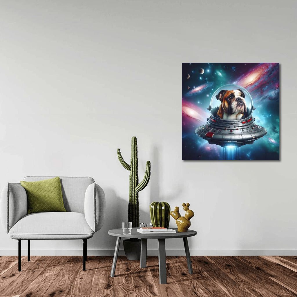 English Bulldog's Space Journey: Exploring Faraway Galaxies