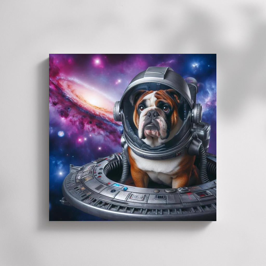 English Bulldog's Space Adventure: Journey to Faraway Galaxies