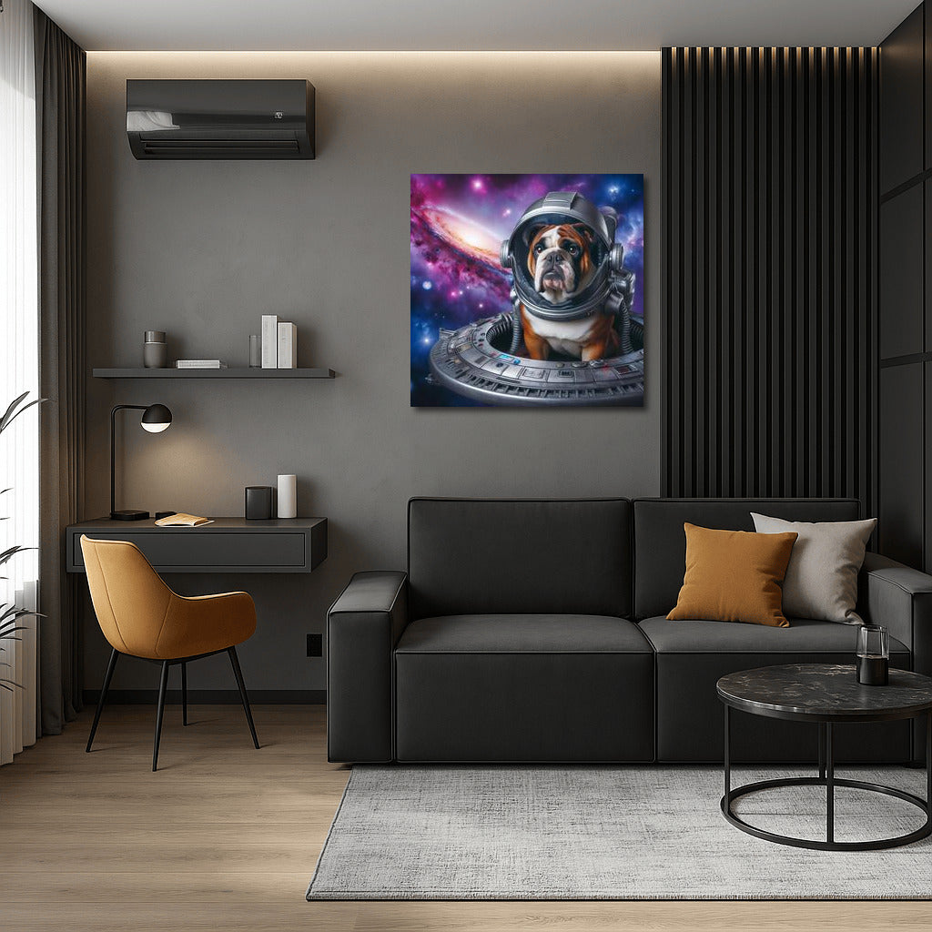 English Bulldog's Space Adventure: Journey to Faraway Galaxies