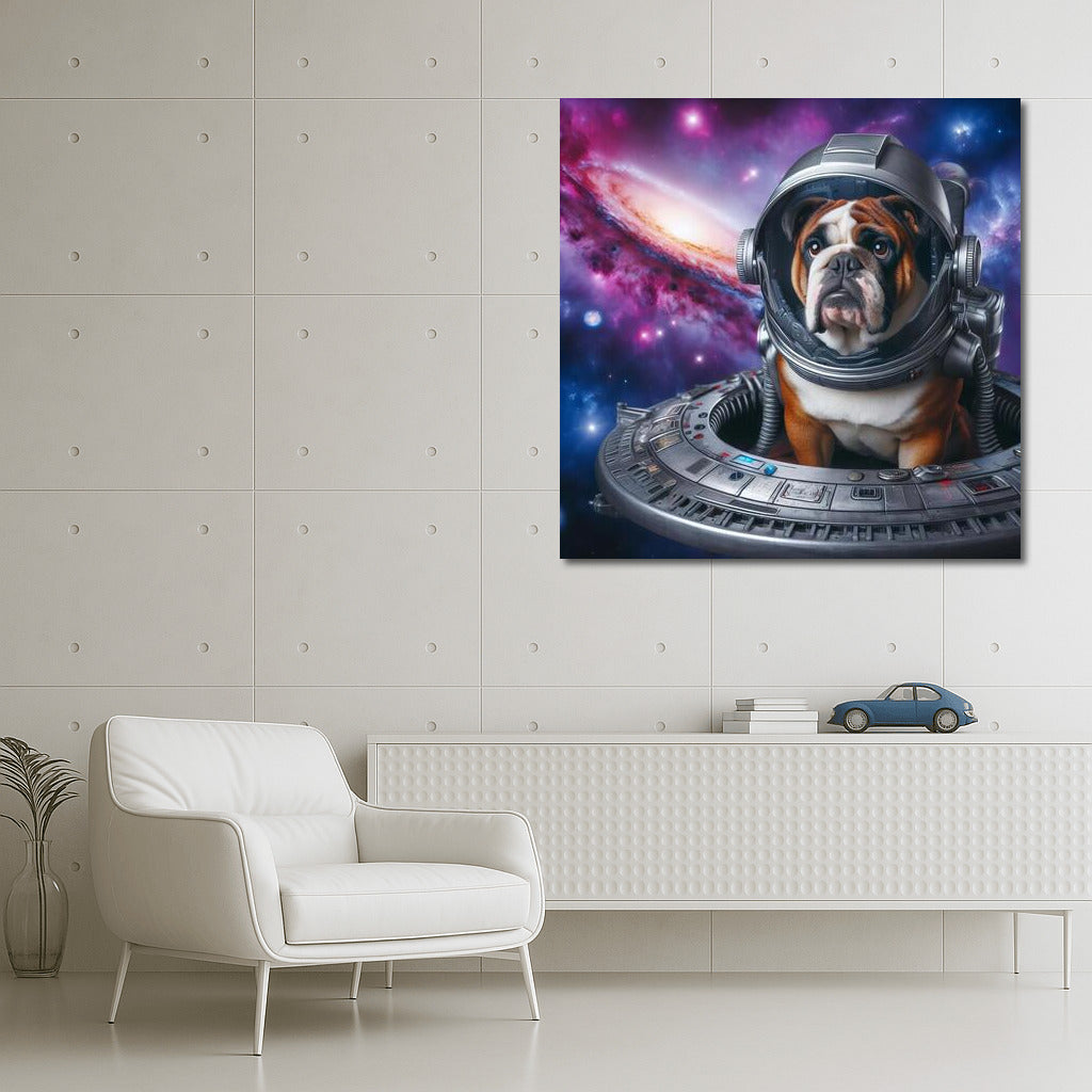 English Bulldog's Space Adventure: Journey to Faraway Galaxies