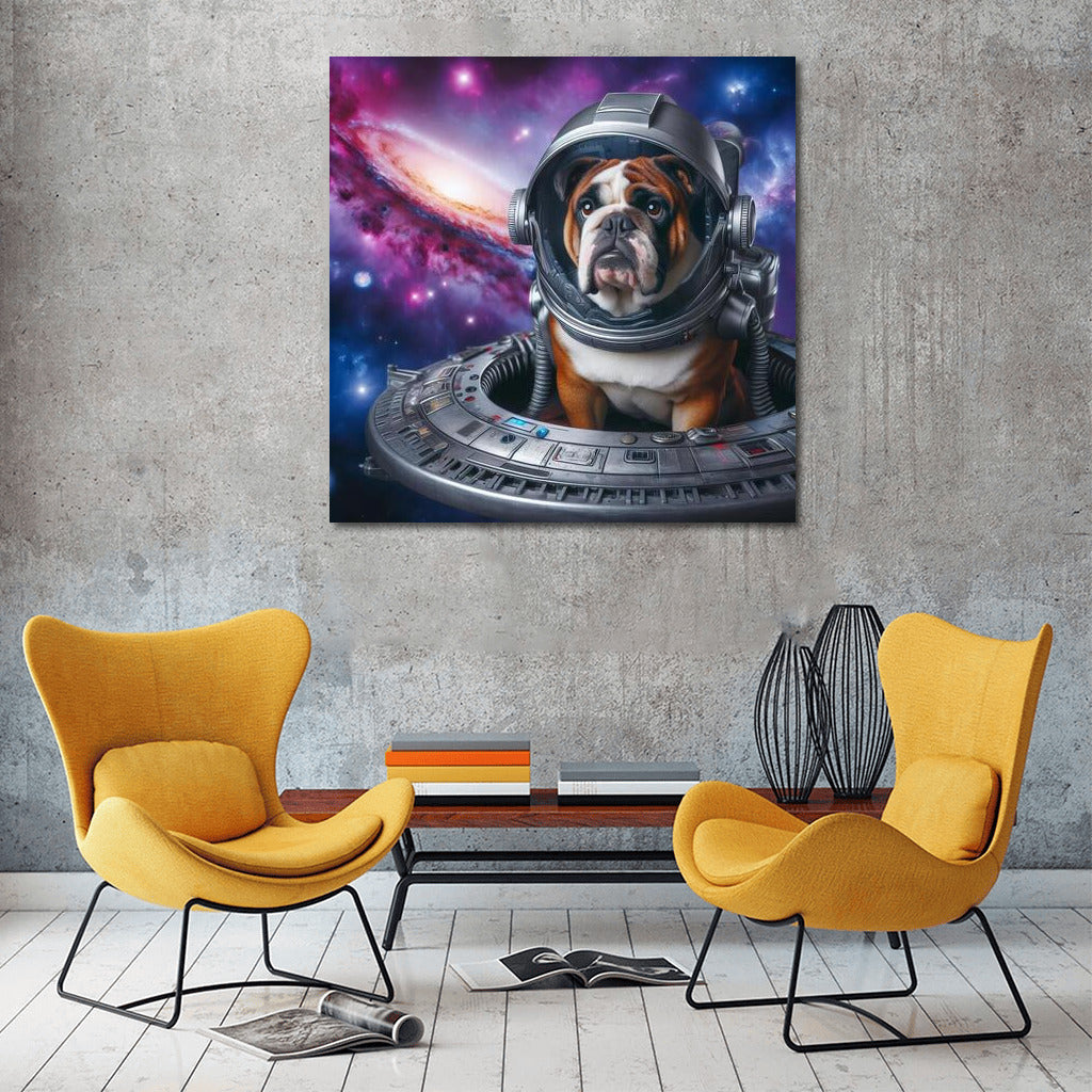 English Bulldog's Space Adventure: Journey to Faraway Galaxies