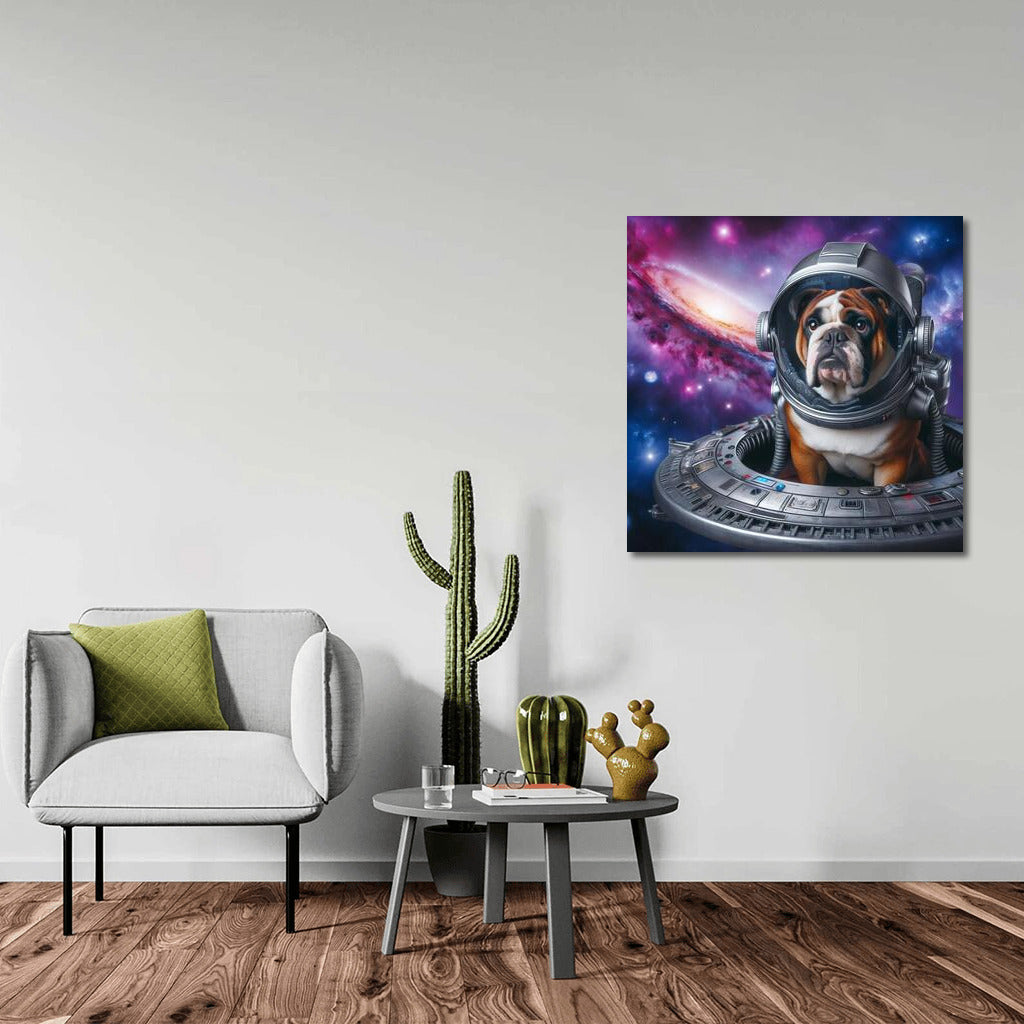 English Bulldog's Space Adventure: Journey to Faraway Galaxies