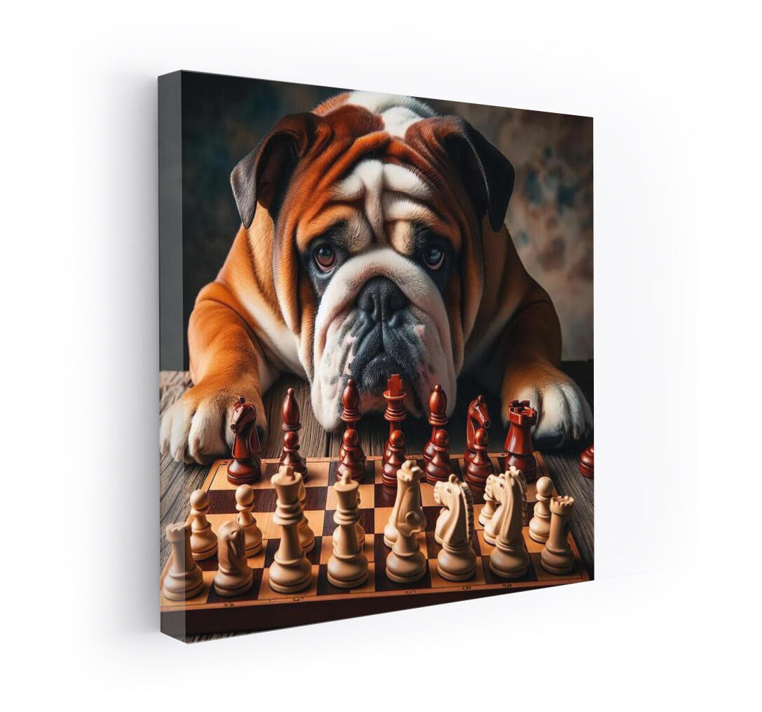 Chess Duel: English Bulldog and Living Pieces