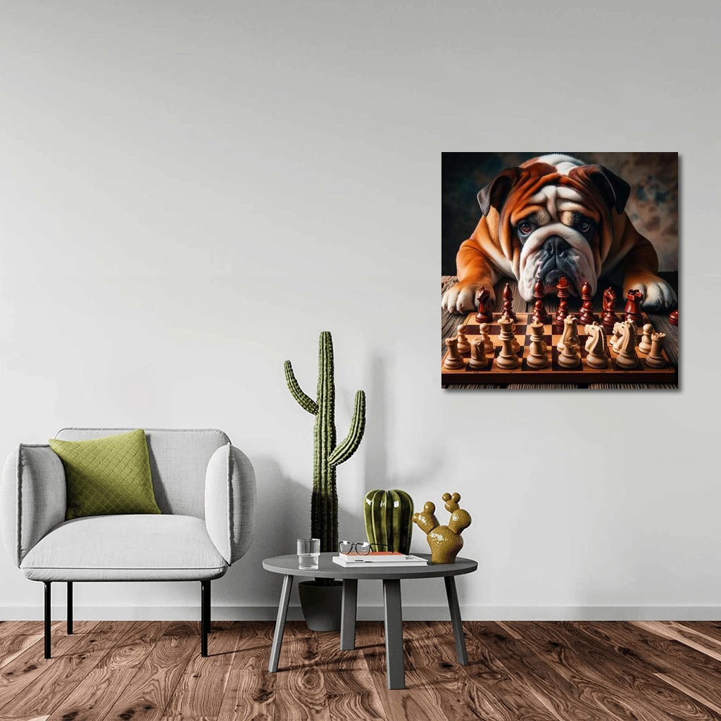 Chess Duel: English Bulldog and Living Pieces