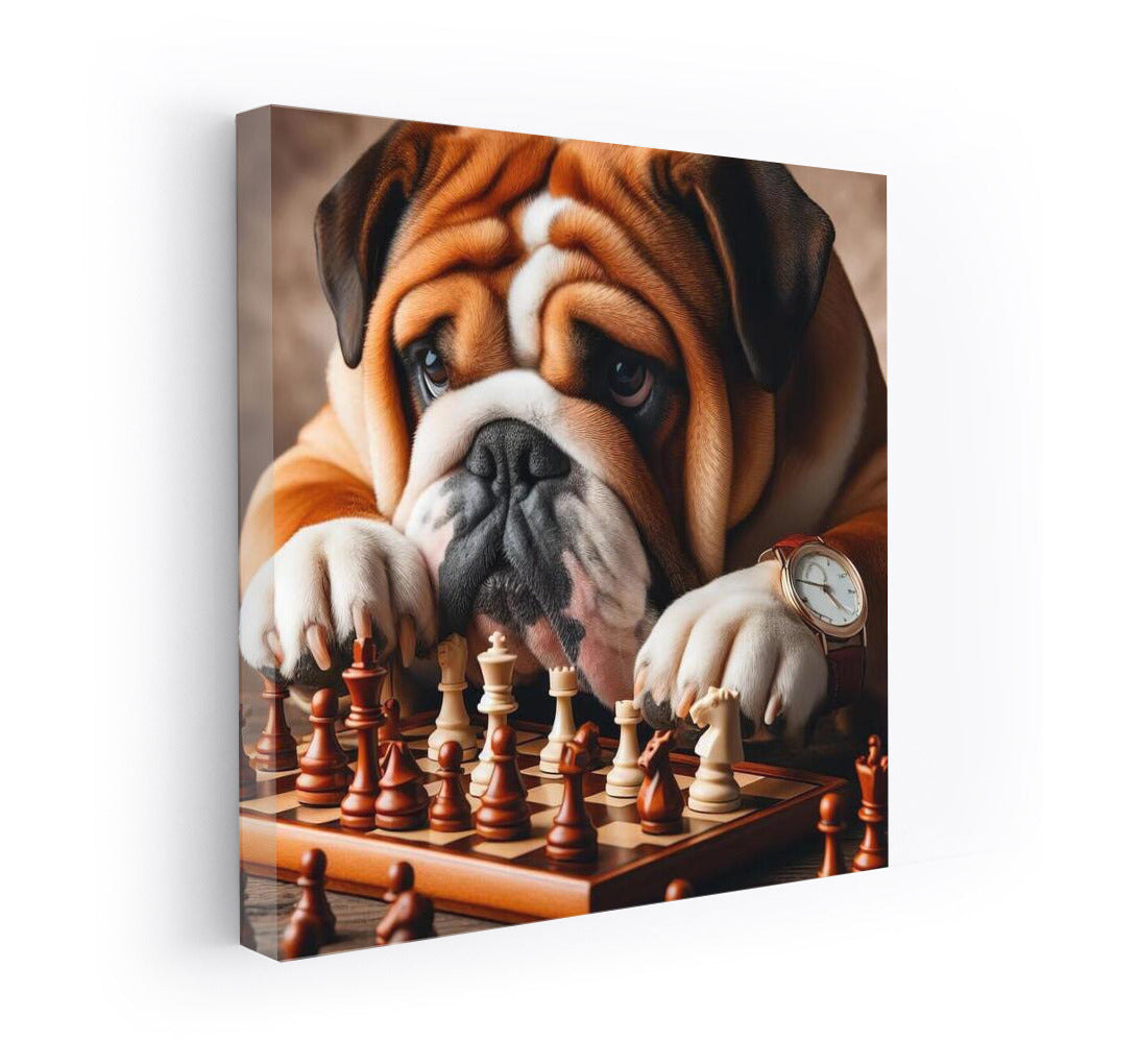 Chess Tournament: English Bulldog and Live Pieces in Play