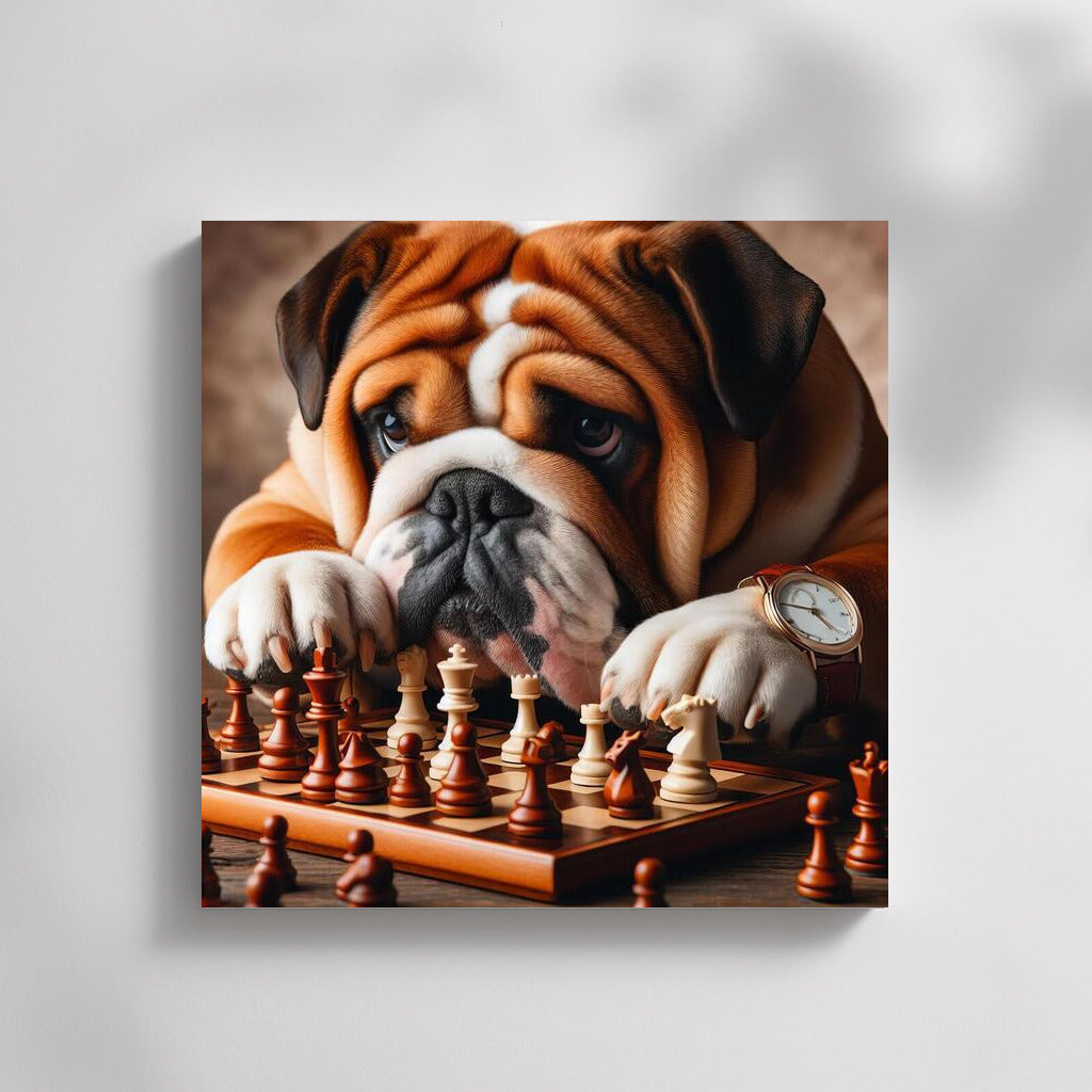 Chess Tournament: English Bulldog and Live Pieces in Play