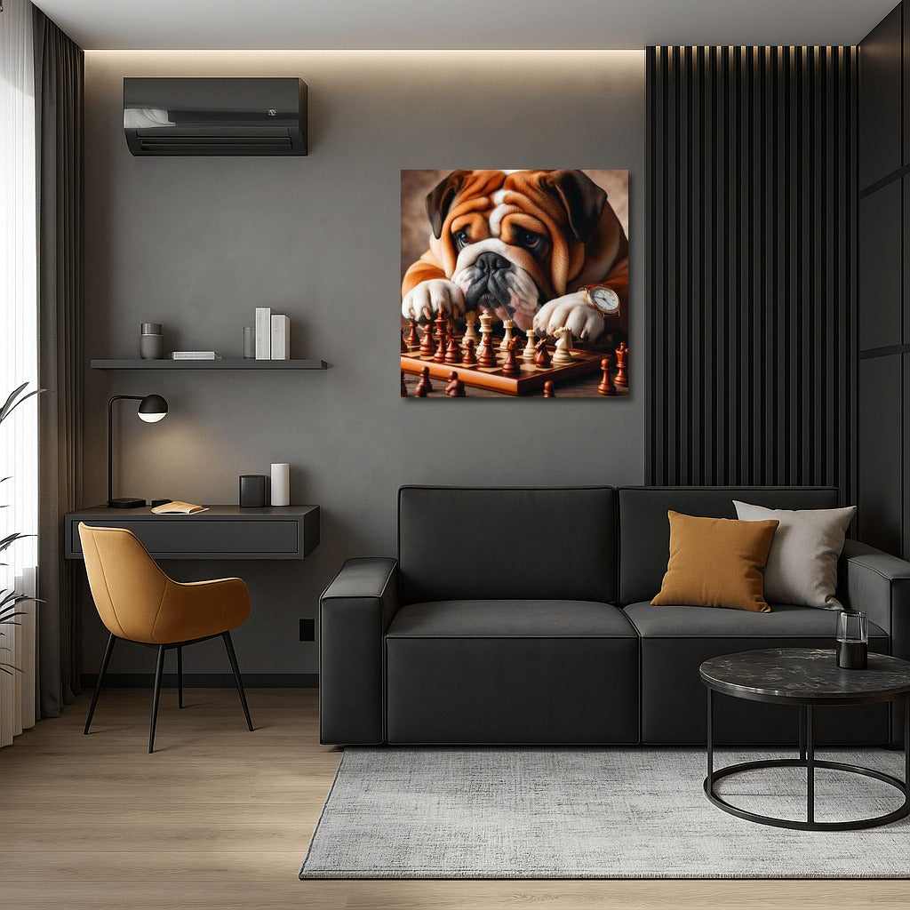 Chess Tournament: English Bulldog and Live Pieces in Play