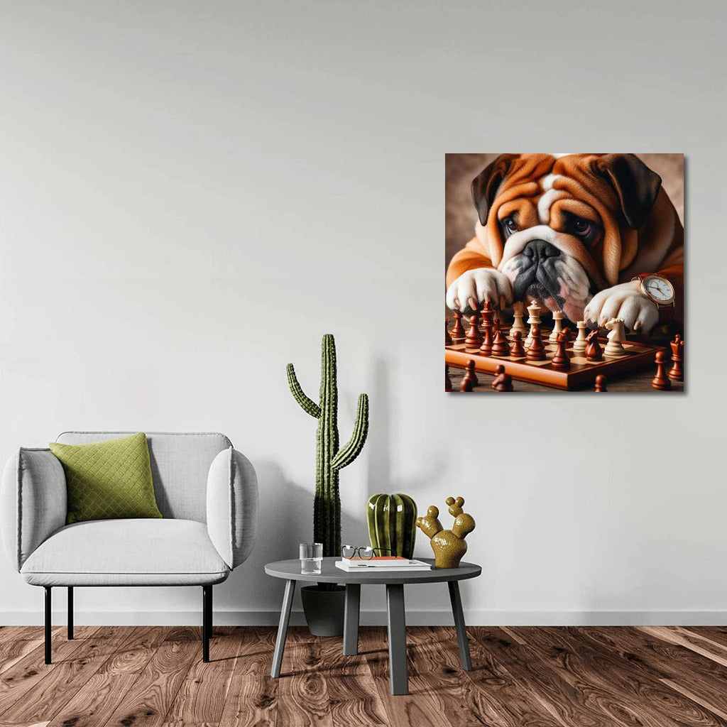 Chess Tournament: English Bulldog and Live Pieces in Play