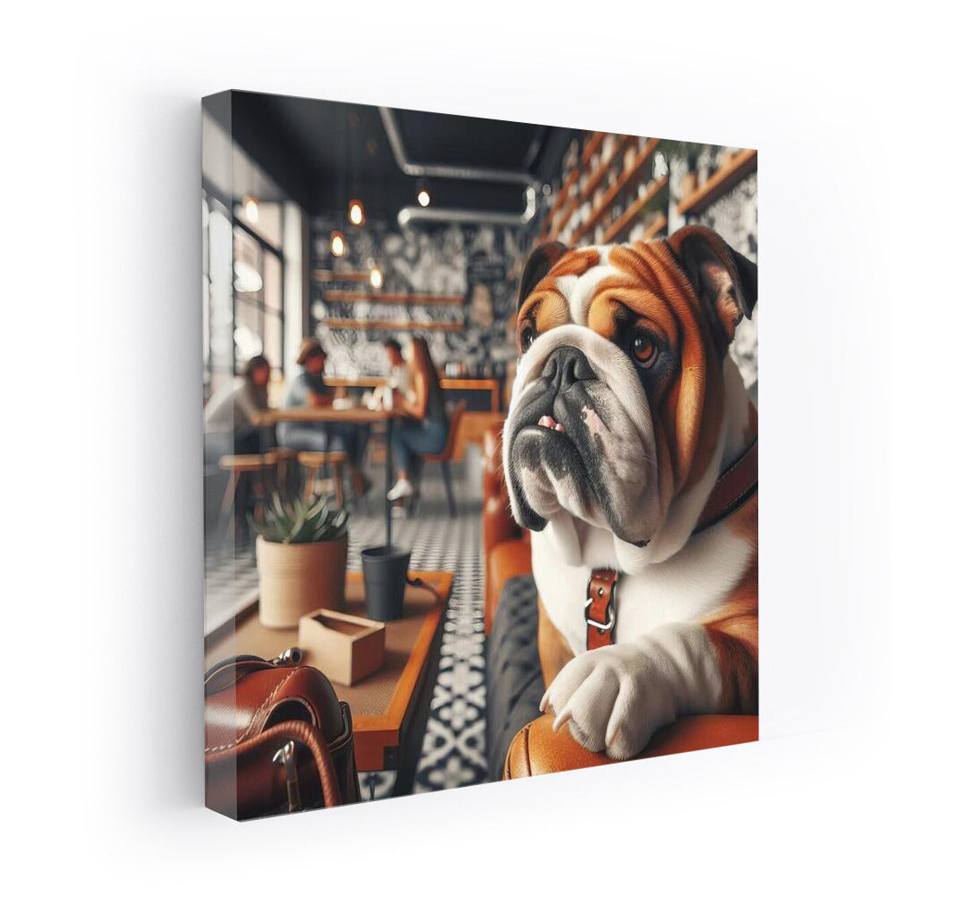 Bulldog in the Cafe: Charm and Comfort