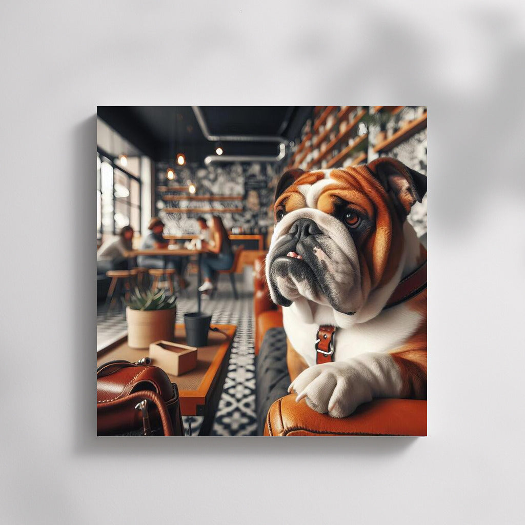 Bulldog in the Cafe: Charm and Comfort