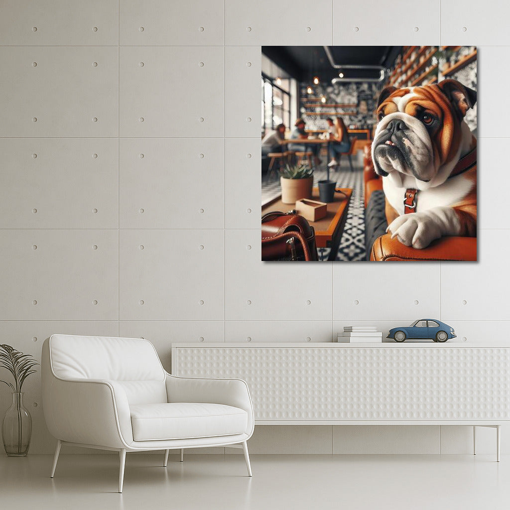 Bulldog in the Cafe: Charm and Comfort