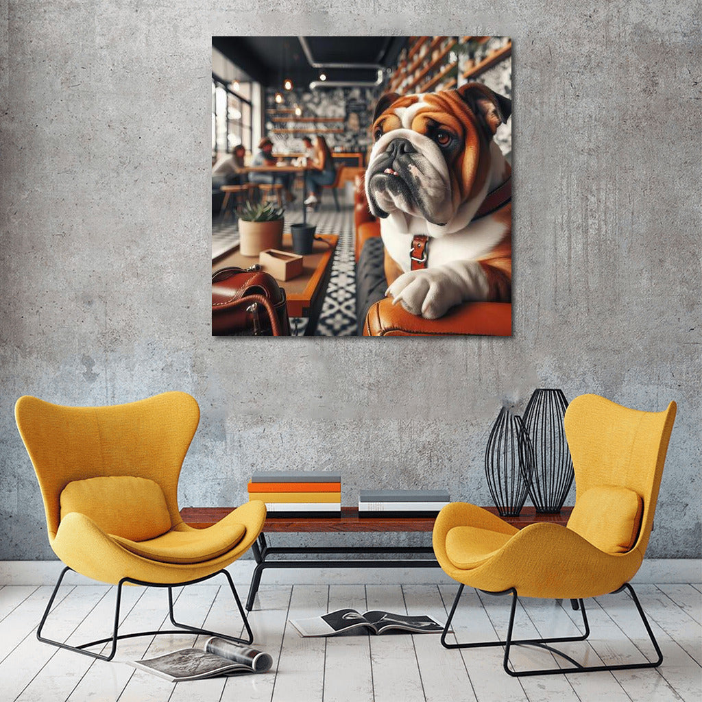 Bulldog in the Cafe: Charm and Comfort
