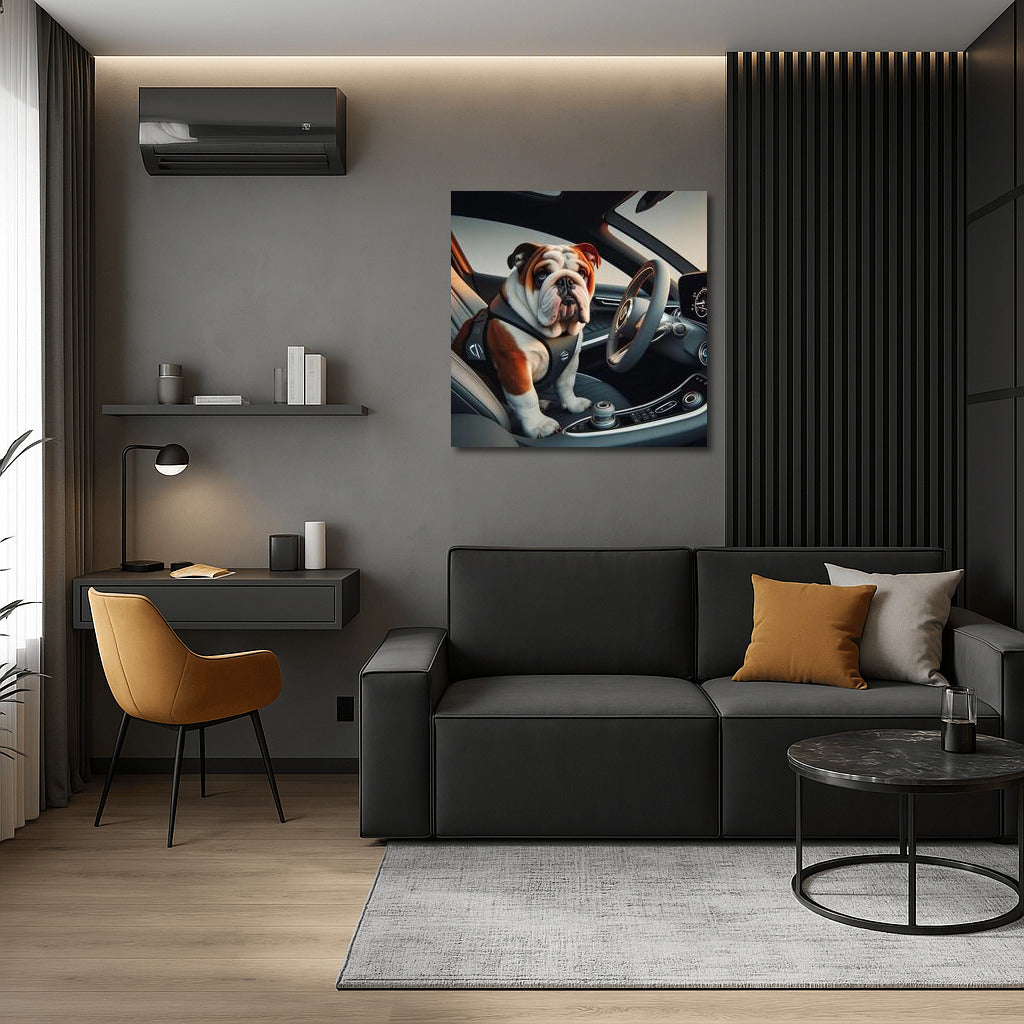 Bulldog Driving the Car of the Future: A Bright Accent for Your Interior
