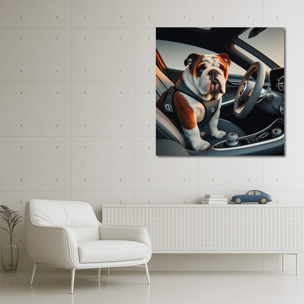 Bulldog Driving the Car of the Future: A Bright Accent for Your Interior