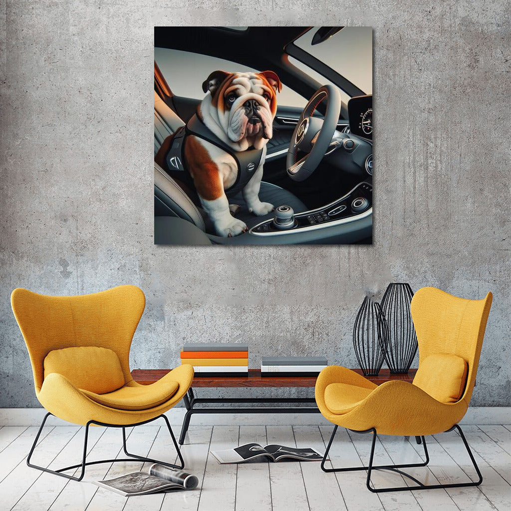 Bulldog Driving the Car of the Future: A Bright Accent for Your Interior