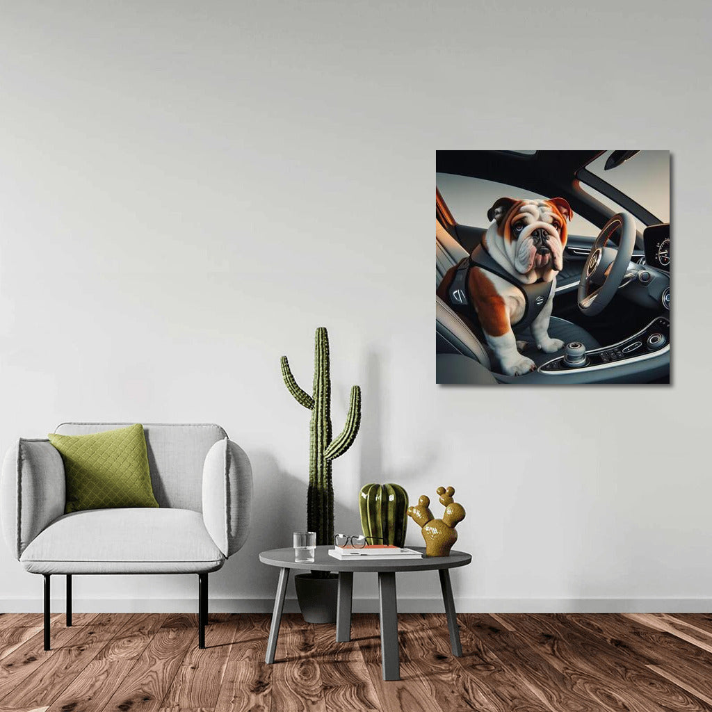 Bulldog Driving the Car of the Future: A Bright Accent for Your Interior
