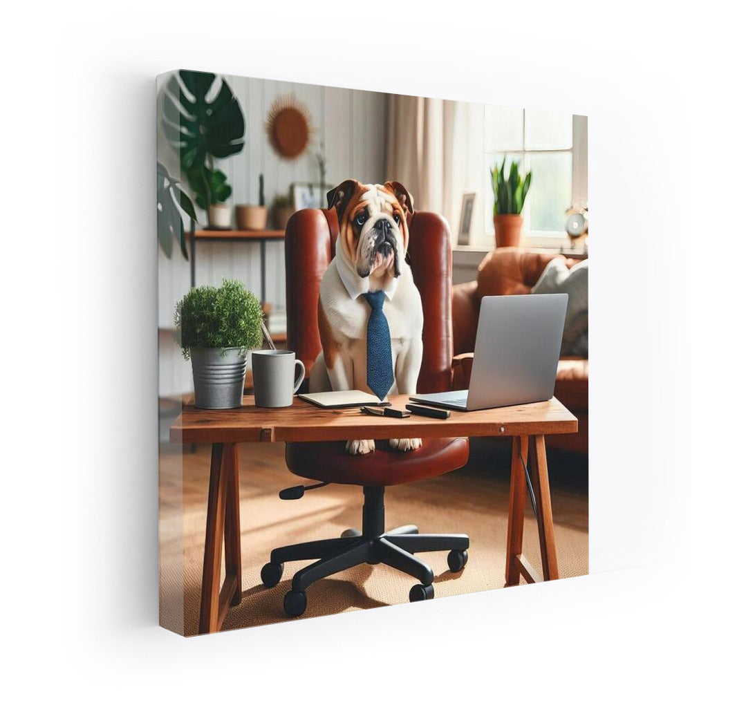 Elegant English Bulldog in the Office 3: Style for the Workspace
