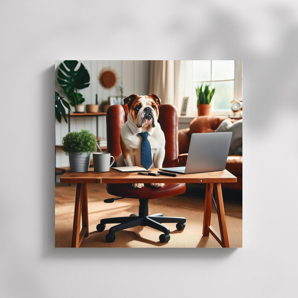 Elegant English Bulldog in the Office 3: Style for the Workspace
