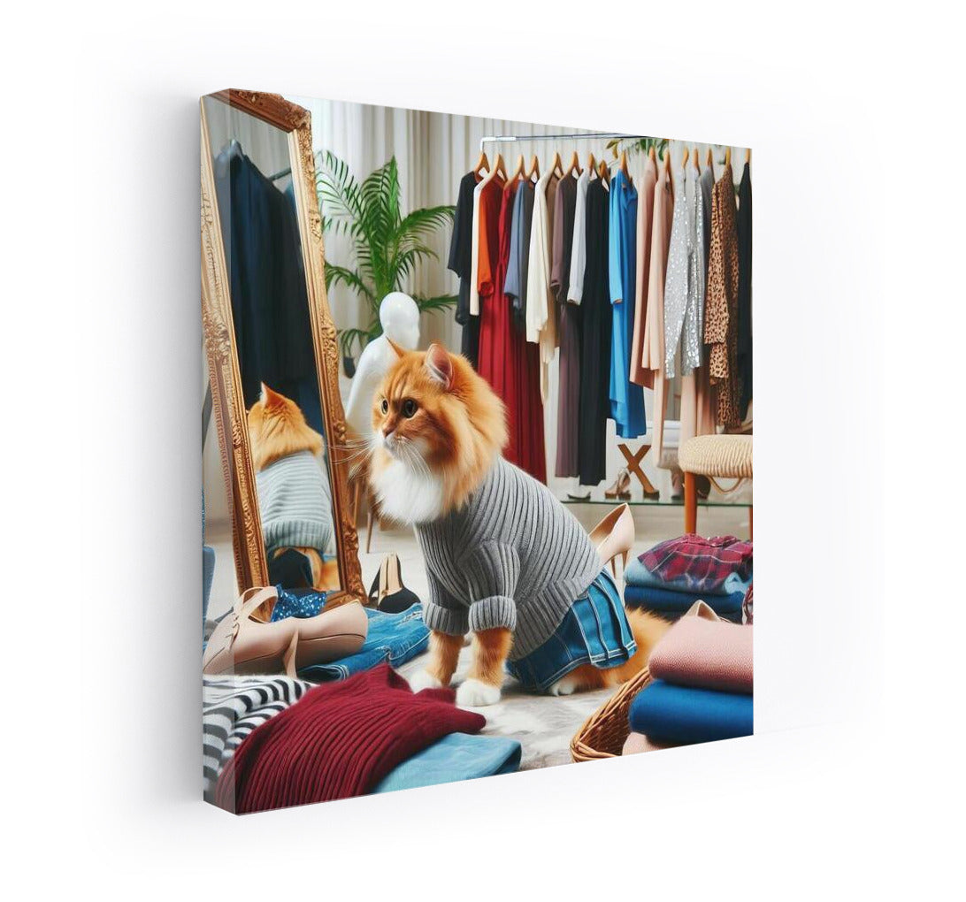 Cat in a Fashion Boutique: A Stylish Journey Through Mirrors and Collections
