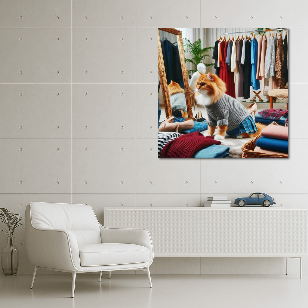 Cat in a Fashion Boutique: A Stylish Journey Through Mirrors and Collections