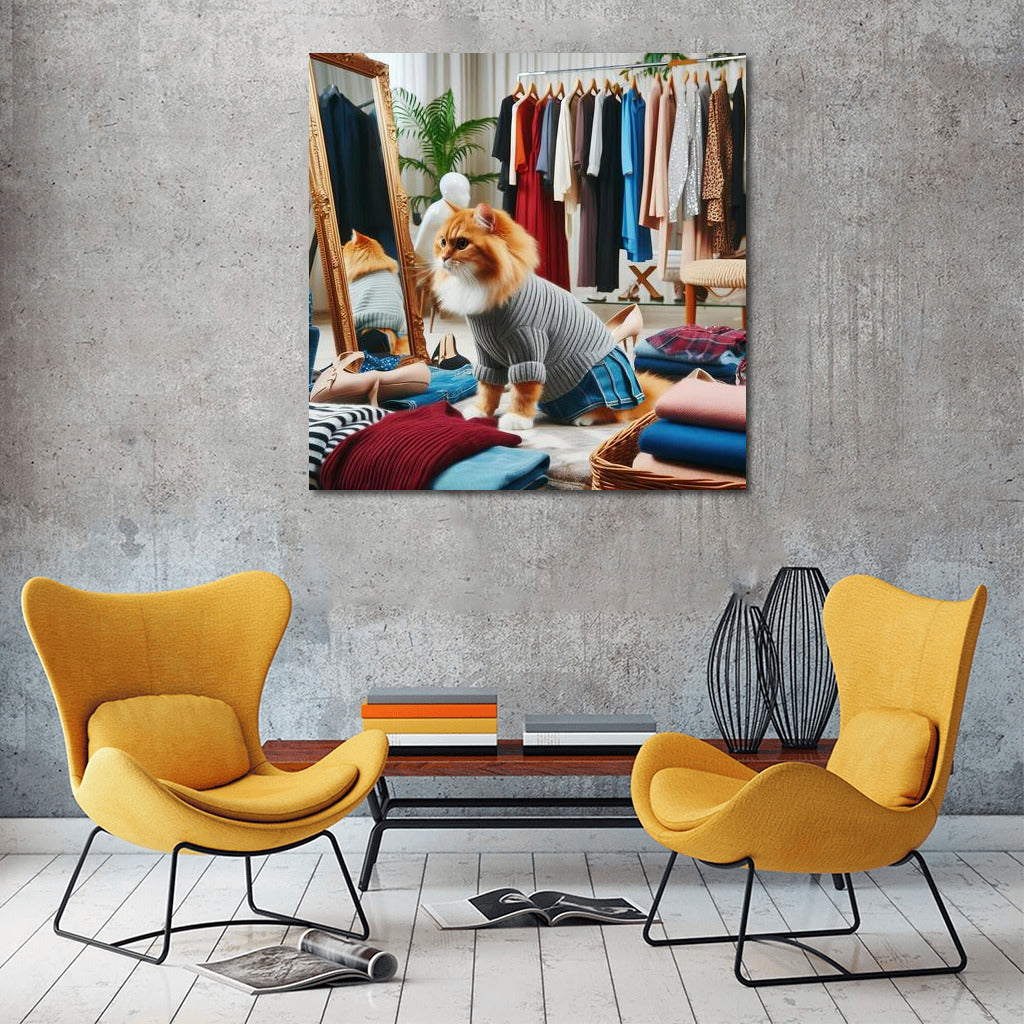 Cat in a Fashion Boutique: A Stylish Journey Through Mirrors and Collections