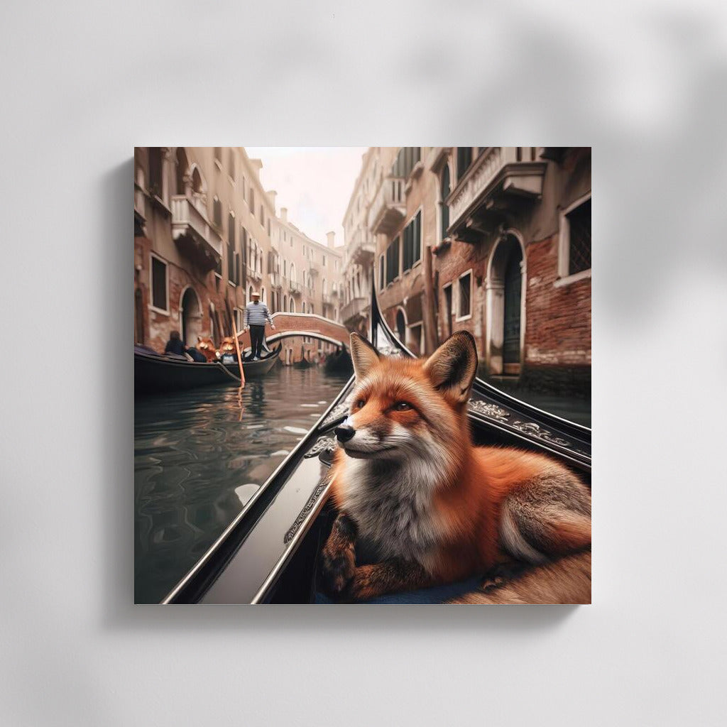 Fox on a Gondola: The Tranquility of Venice's Canals