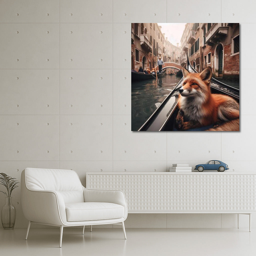 Fox on a Gondola: The Tranquility of Venice's Canals