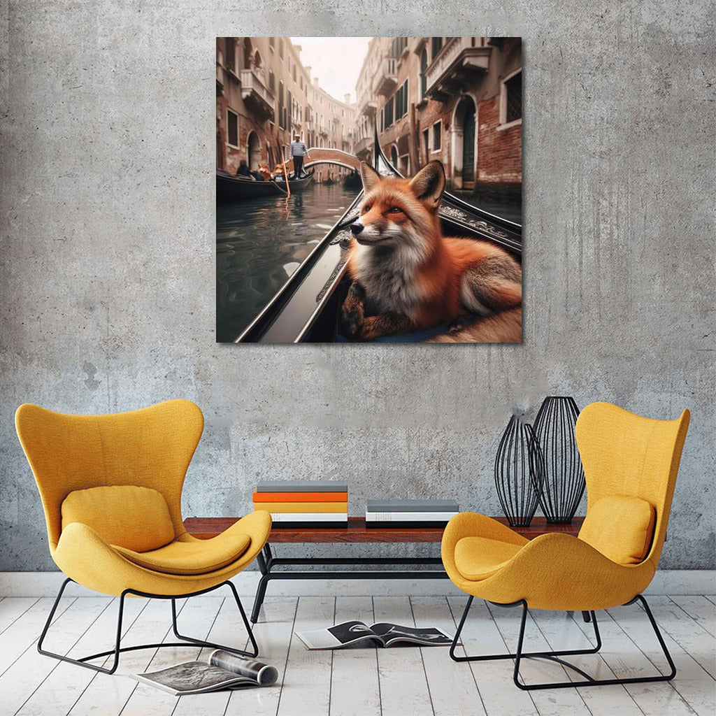 Fox on a Gondola: The Tranquility of Venice's Canals