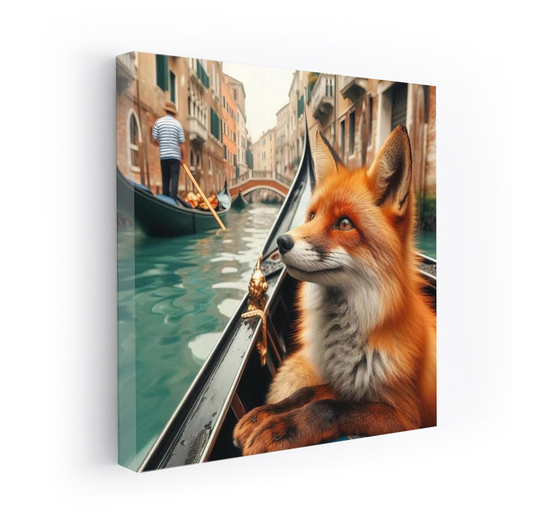 Fox on a Gondola: A Fairytale Journey Through the Canals of Venice