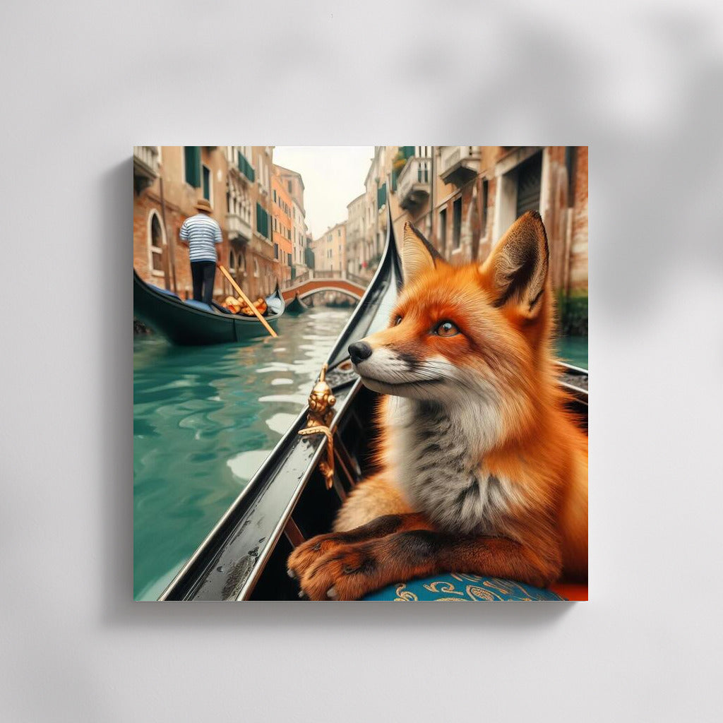 Fox on a Gondola: A Fairytale Journey Through the Canals of Venice
