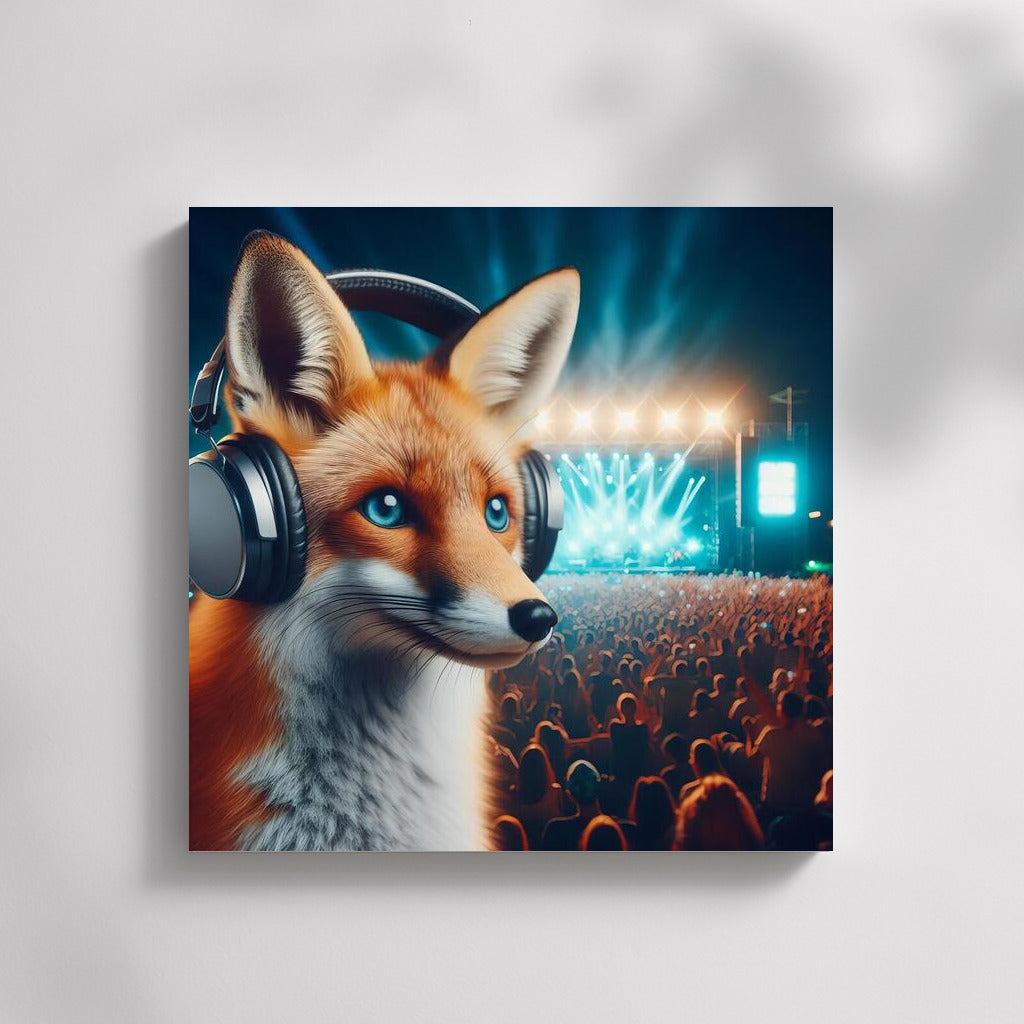 Fox at the Music Festival: Night Energy and Sounds