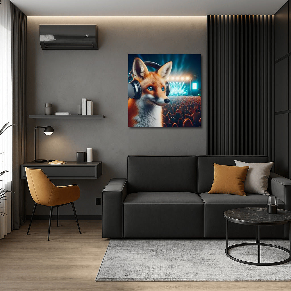 Fox at the Music Festival: Night Energy and Sounds