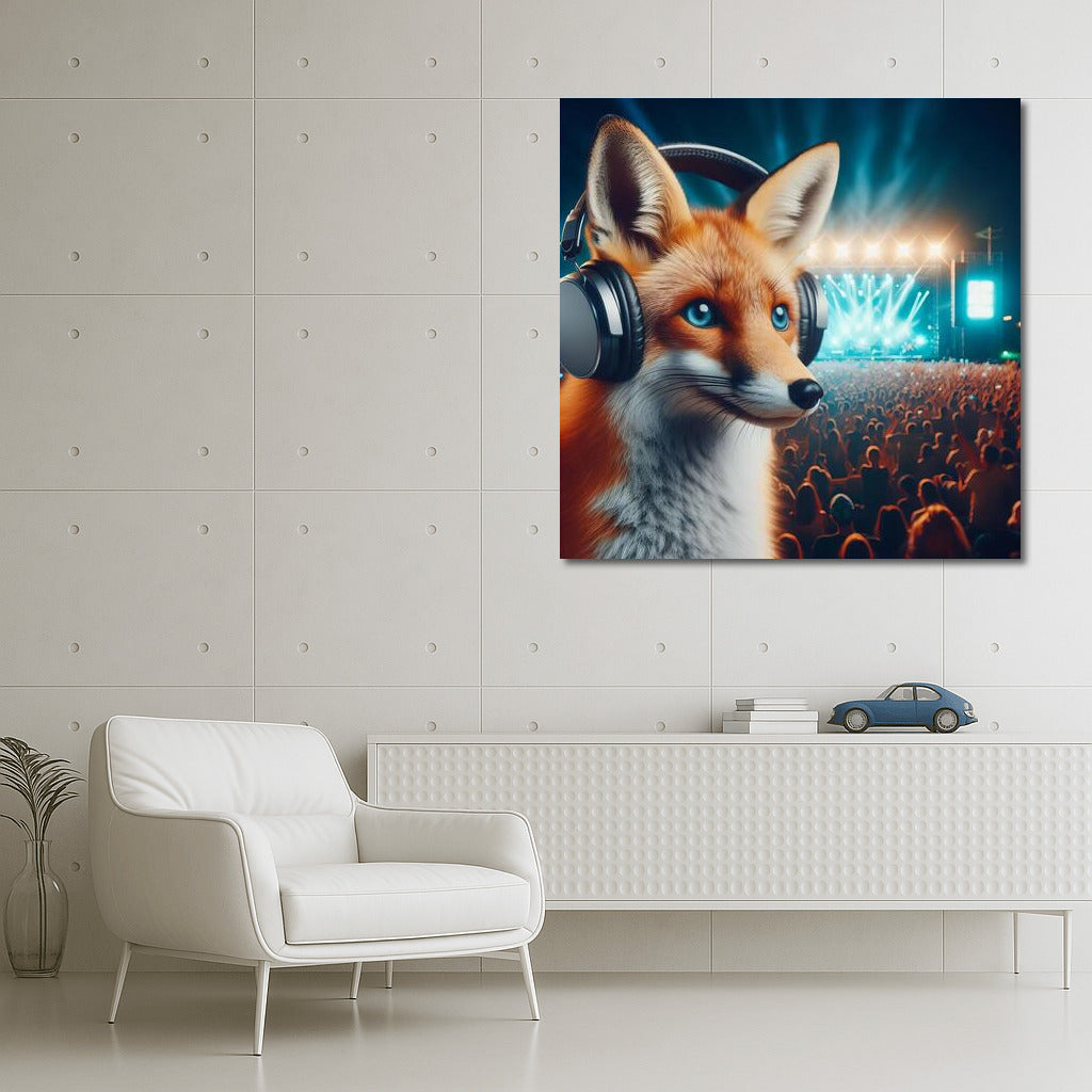 Fox at the Music Festival: Night Energy and Sounds
