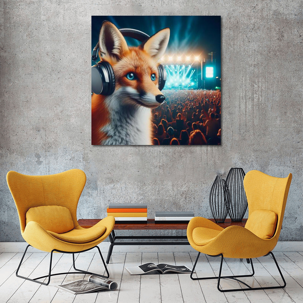 Fox at the Music Festival: Night Energy and Sounds