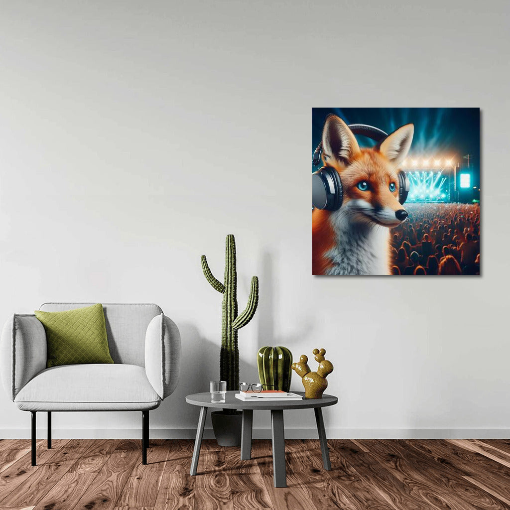 Fox at the Music Festival: Night Energy and Sounds