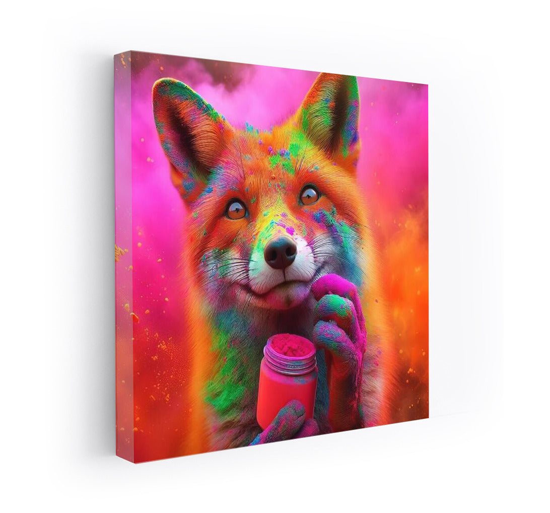 Fox in the Colourful Vortex Holi: The Vibrant Festival of Colours