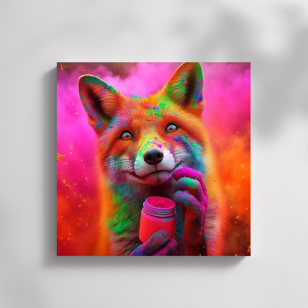 Fox in the Colourful Vortex Holi: The Vibrant Festival of Colours