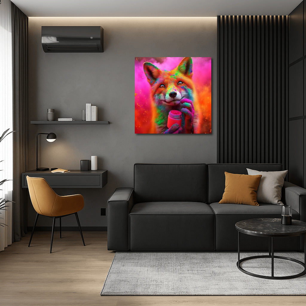 Fox in the Colourful Vortex Holi: The Vibrant Festival of Colours