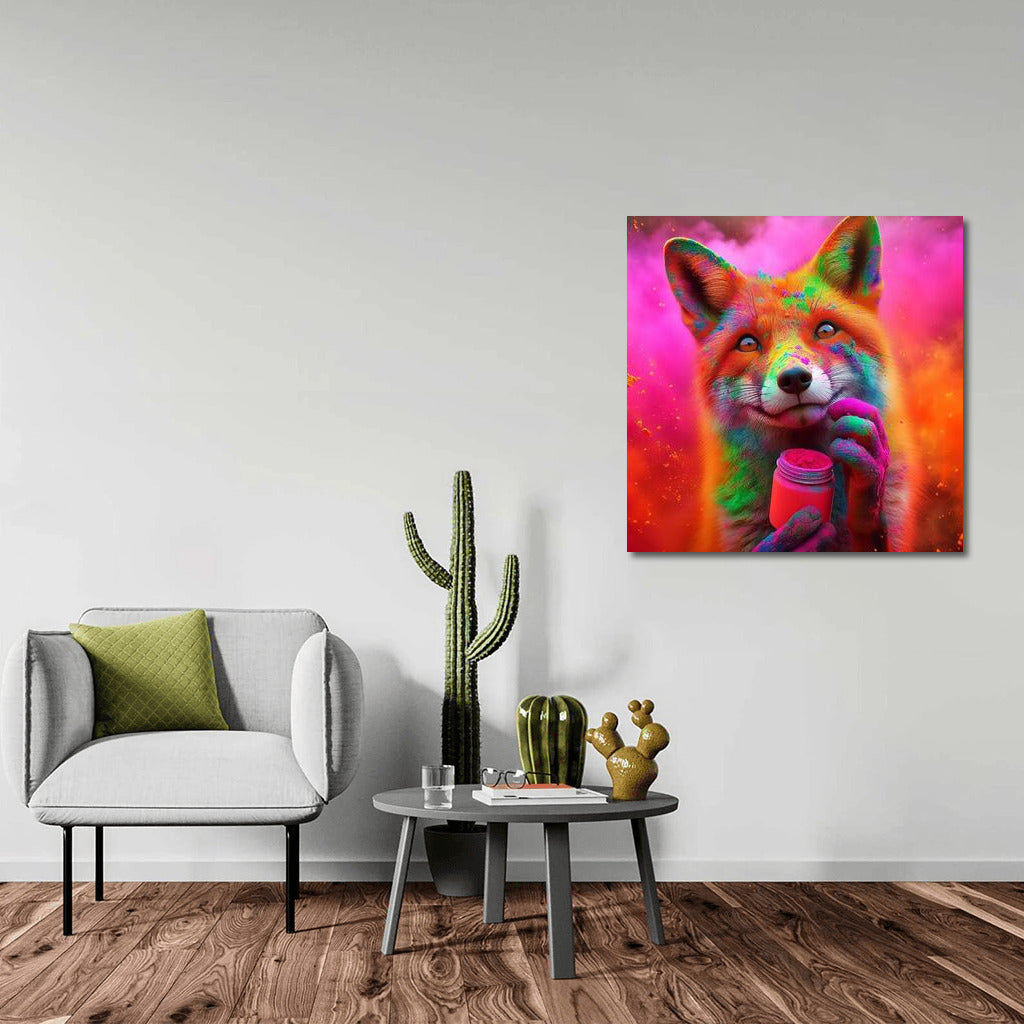 Fox in the Colourful Vortex Holi: The Vibrant Festival of Colours