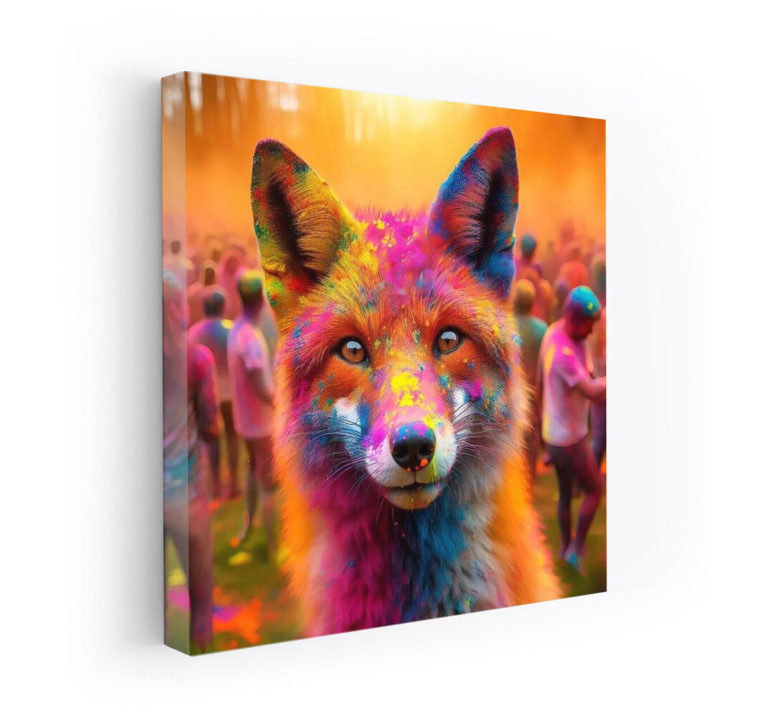 Fox in a Vortex of Colours: Holi Festival