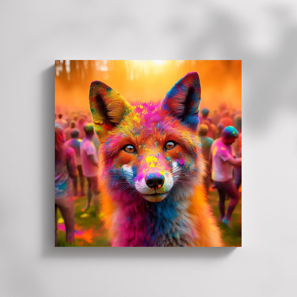 Fox in a Vortex of Colours: Holi Festival