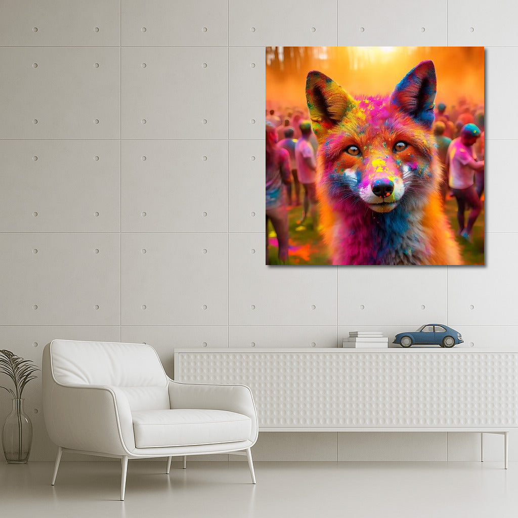 Fox in a Vortex of Colours: Holi Festival
