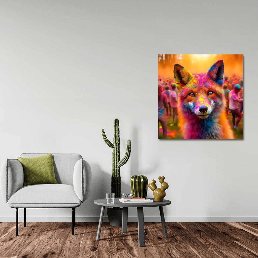 Fox in a Vortex of Colours: Holi Festival