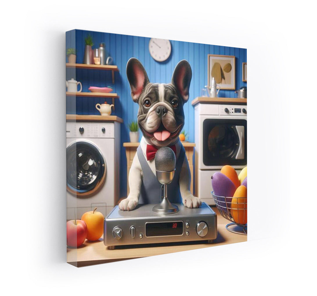 French Bulldog Leads Show in Live Tech World